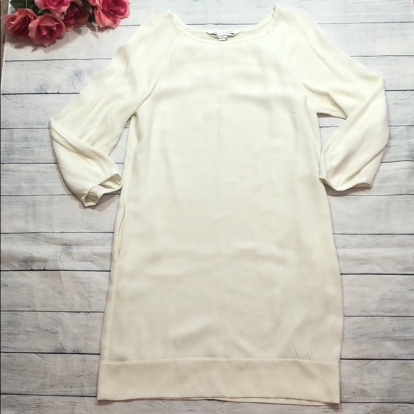 DVF Eribec White Shift Dress with Quarter Sleeves - Picture 2 of 8